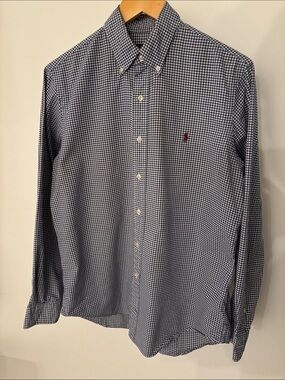 Ralph Lauren M Blue / White GINGHAM Check Button Down Shirt